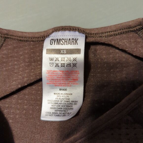 Gymshark Vital Crop Top Womens XS Brown Long Sleeve Seamless Workout Compression - Picture 5 of 7